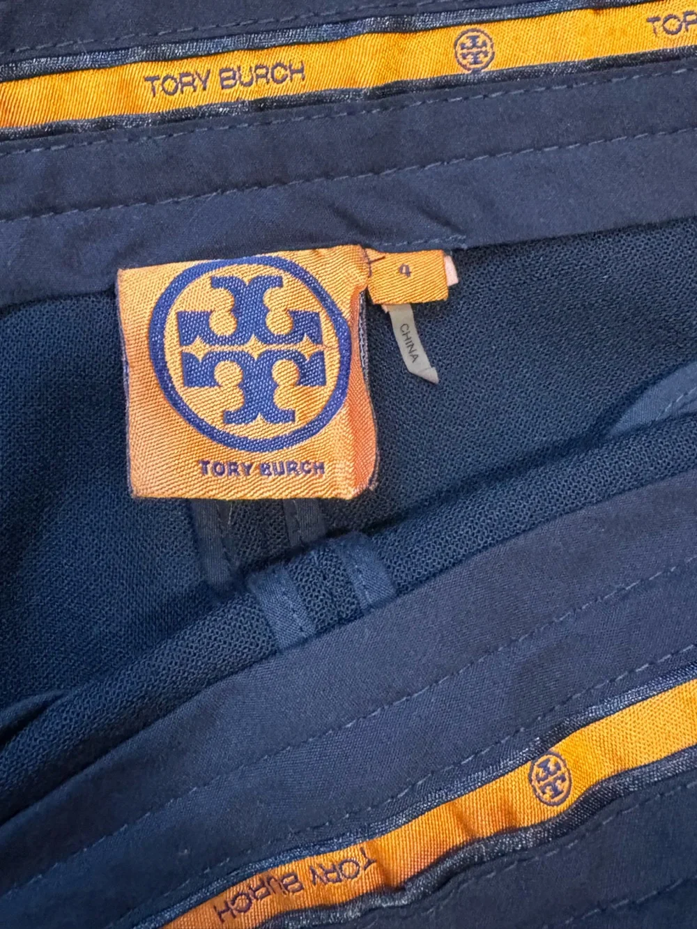 Tory Burch Navy Flared Dress Pants